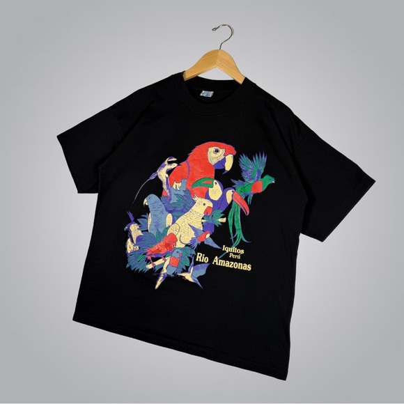 Vintage Single Stitch Kike Iquitos Peru Rio Amazonas Men’s Graphic Tee XL - Picture 3 of 12